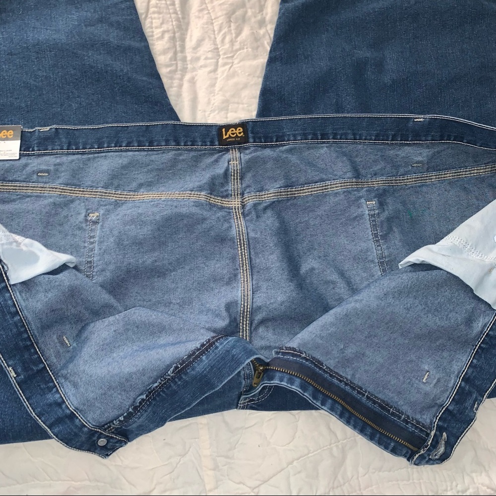 Big Men’s 60 x 30 LEE CARPENTER LOOSE FIT STRAIGHT LEG Original Blue Stone Jeans - Picture 7 of 10